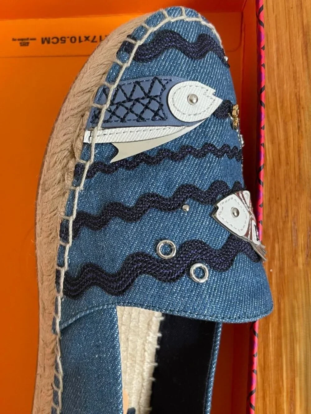 Tory Burch Seaside Espadrille Size 7 Denim Chambray